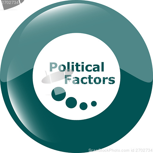 Image of political factors web button, icon isolated on white