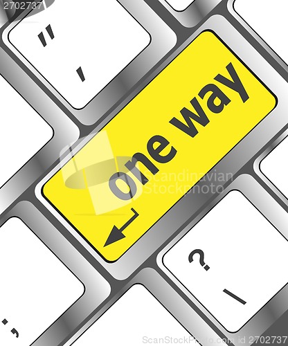 Image of one way button on computer keyboard pc key