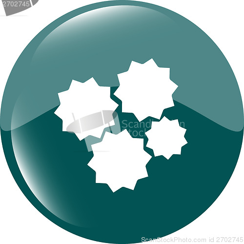 Image of gears icon (button) isolated on a white background