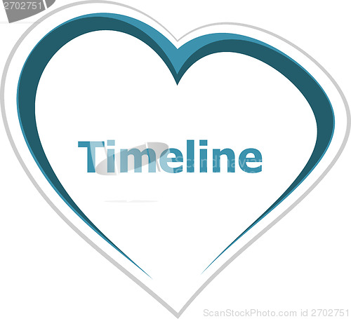 Image of marketing concept, timeline word on love heart