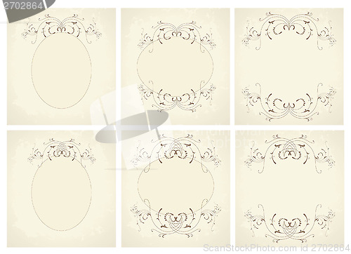 Image of Vector calligraphy ornamental decorative frame. Classical vignet