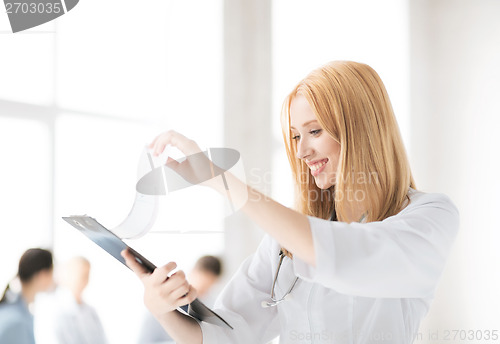 Image of female doctor or nurse in hospital