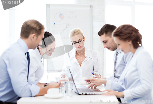 Image of business team having meeting in office