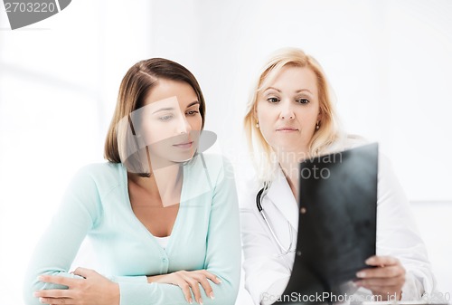 Image of doctor with patient looking at x-ray