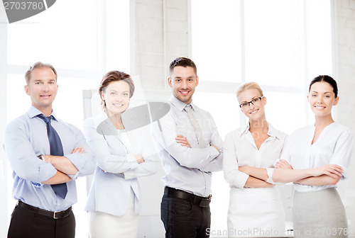 Image of friendly business team in office