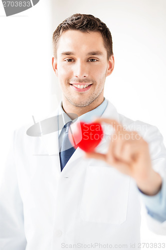 Image of male doctor with heart