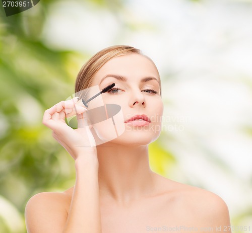 Image of beautiful woman with mascara