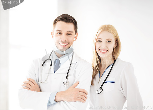 Image of two young attractive doctors