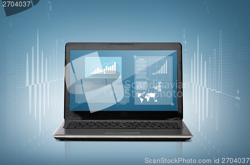 Image of laptop computer with graph on screen