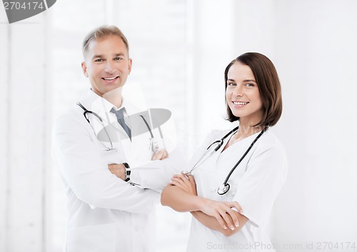 Image of two young attractive doctors