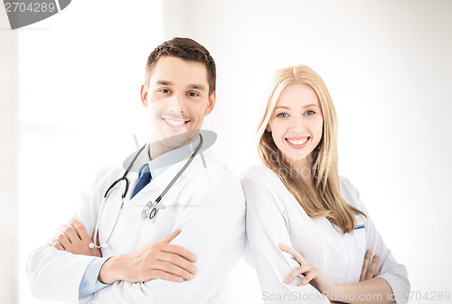 Image of two young attractive doctors