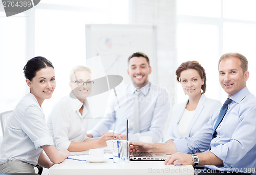 Image of business team having meeting in office