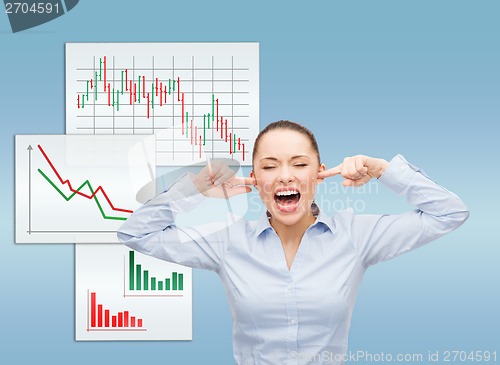 Image of angry screaming businesswoman