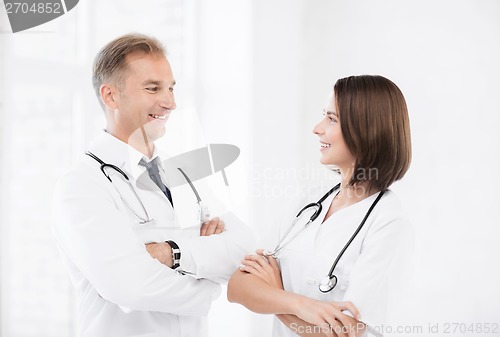 Image of two young attractive doctors