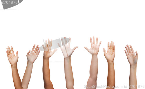 Image of human hands waving hands