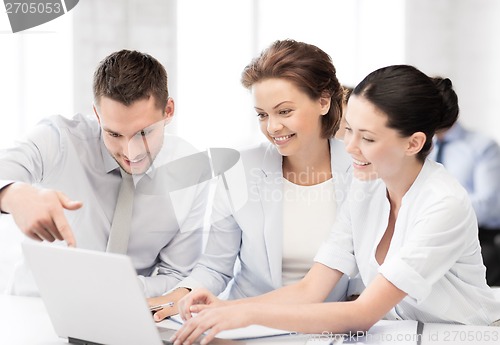 Image of business team having discussion in office