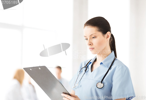 Image of female doctor or nurse in hospital