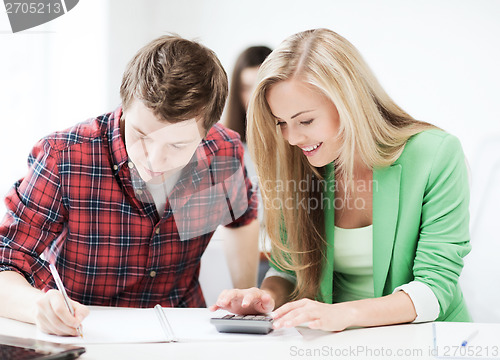 Image of students doing mathematics at school