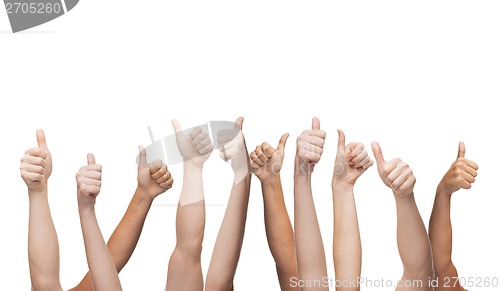 Image of human hands showing thumbs up