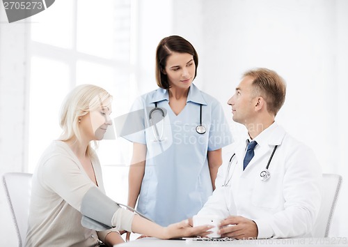 Image of doctor and patient in hospital