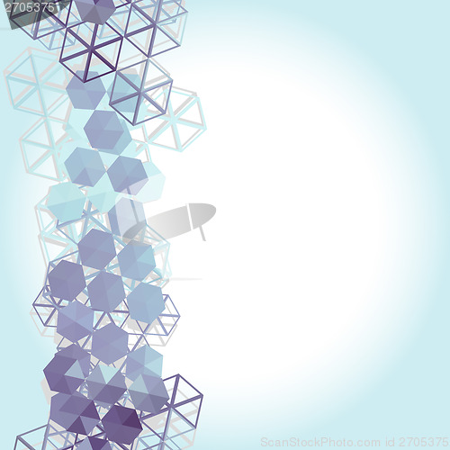 Image of Abstract background with blue lilac hexagons