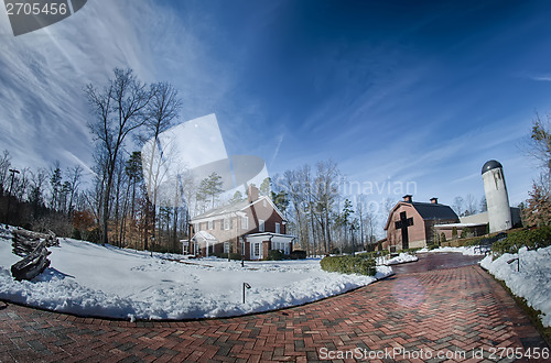 Image of snow around billy graham library after winter storm