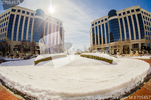 Image of winter street scenes around piedmont town centre charlotte,nc