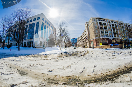 Image of winter street scenes around piedmont town centre charlotte,nc