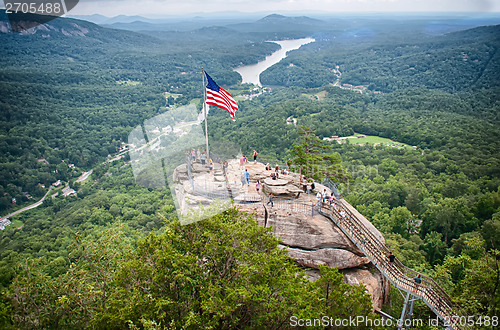 Image of overlooking chimney rock and lake lure