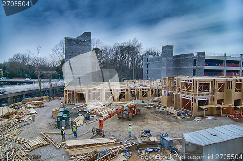 Image of busy construction site in a city