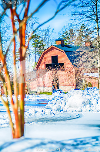 Image of snow covered landscape at billy graham free library