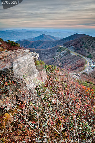 Image of sunset view over blue ridge mountains