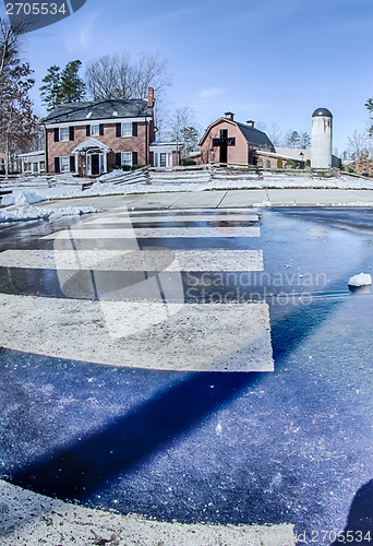 Image of snow around billy graham library after winter storm