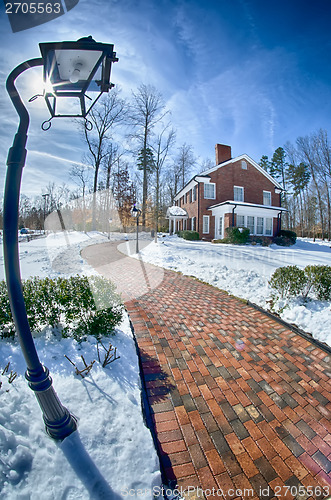 Image of snow around billy graham library after winter storm