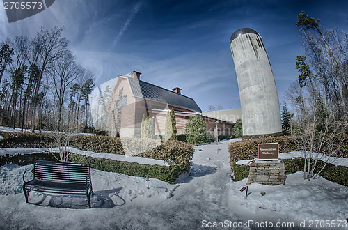 Image of snow around billy graham library after winter storm