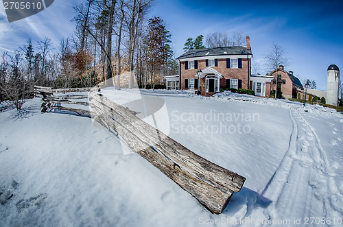 Image of snow around billy graham library after winter storm