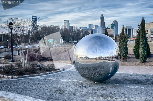 Image of view of charlotte nc skyline from midtown park