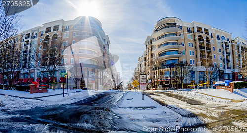 Image of winter street scenes around piedmont town centre charlotte,nc