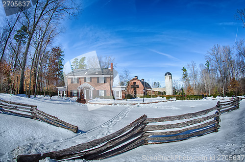 Image of snow around billy graham library after winter storm