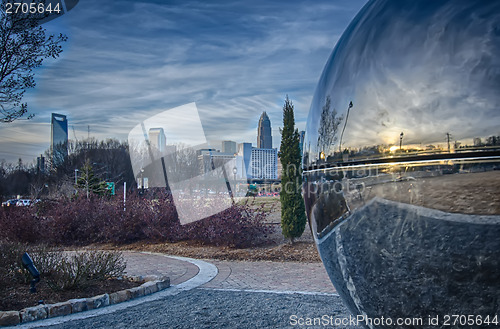 Image of view of charlotte nc skyline from midtown park