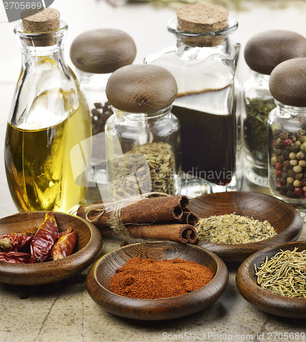 Image of Spices Cooking Oil And Vinegar