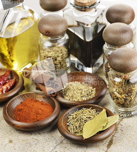 Image of Spices Cooking Oil And Vinegar