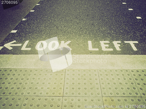 Image of Retro look Look Left sign