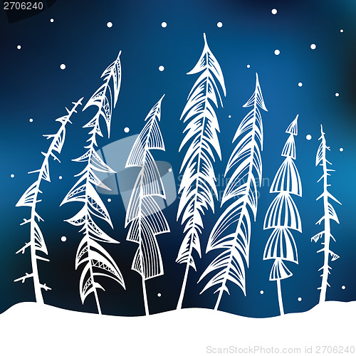 Image of Forest. Winter background.