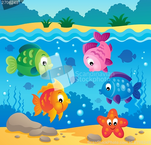 Image of Underwater ocean fauna theme 3