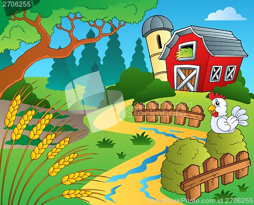 Image of Farm theme with wheat