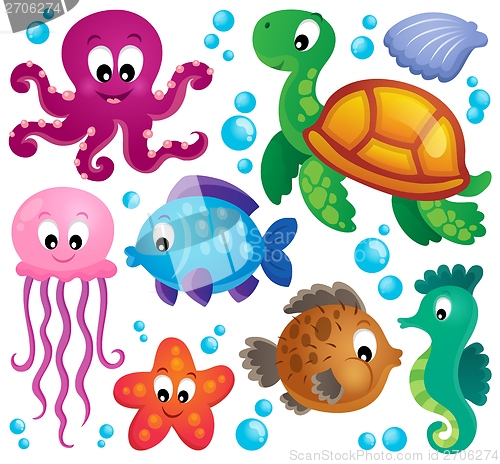 Image of Various marine animals set 1