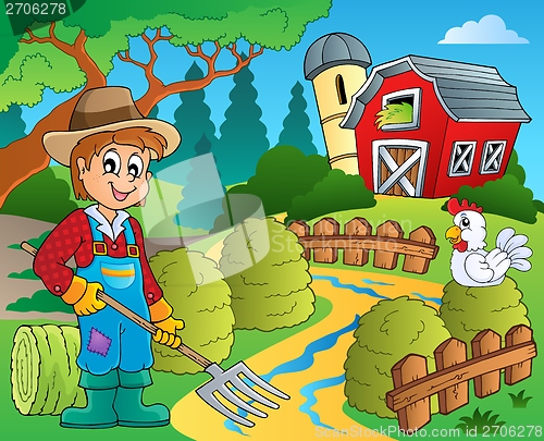 Image of Farm theme with red barn 7