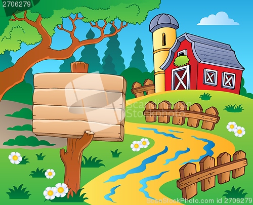 Image of Farm theme with red barn 4