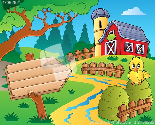 Image of Farm theme with red barn 3